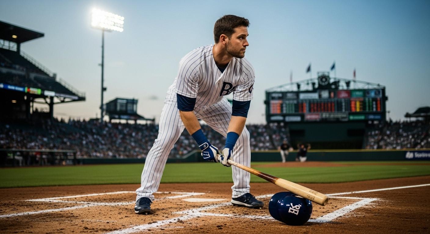 バッターボックスで決まった動作を行うプロ野球選手の画像。
