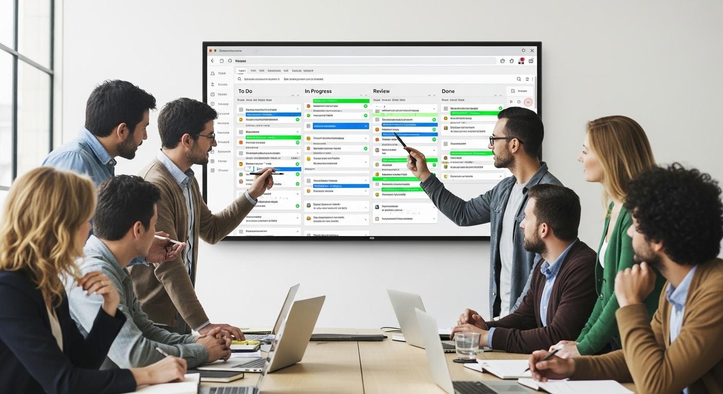 チームで共有された業務ルーティンを確認している画像。