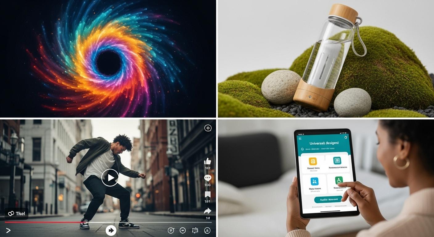 2025年のクリエイティブ業界のトレンドをまとめたコラージュ画像。