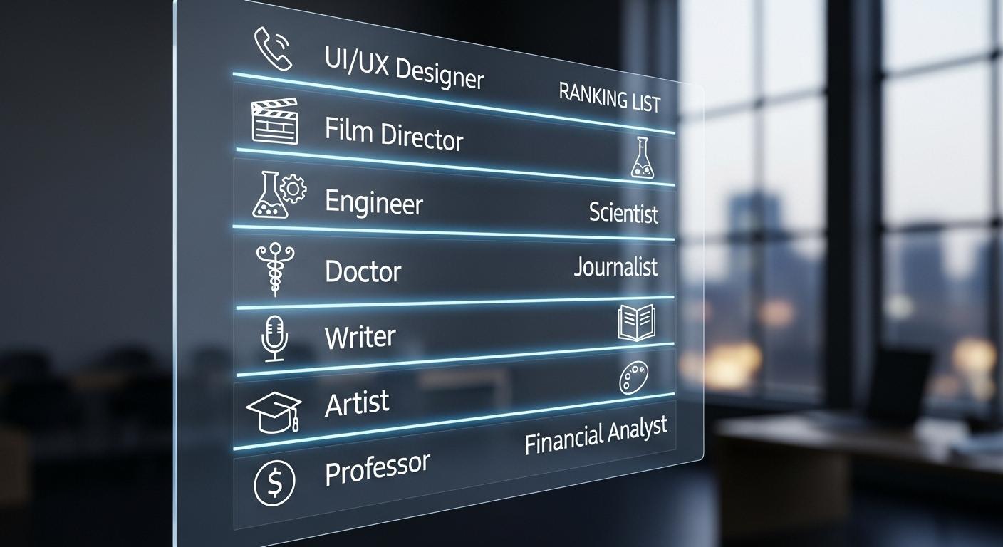 2025年クリエイティブ職種人気・将来性ランキングのビジュアル。