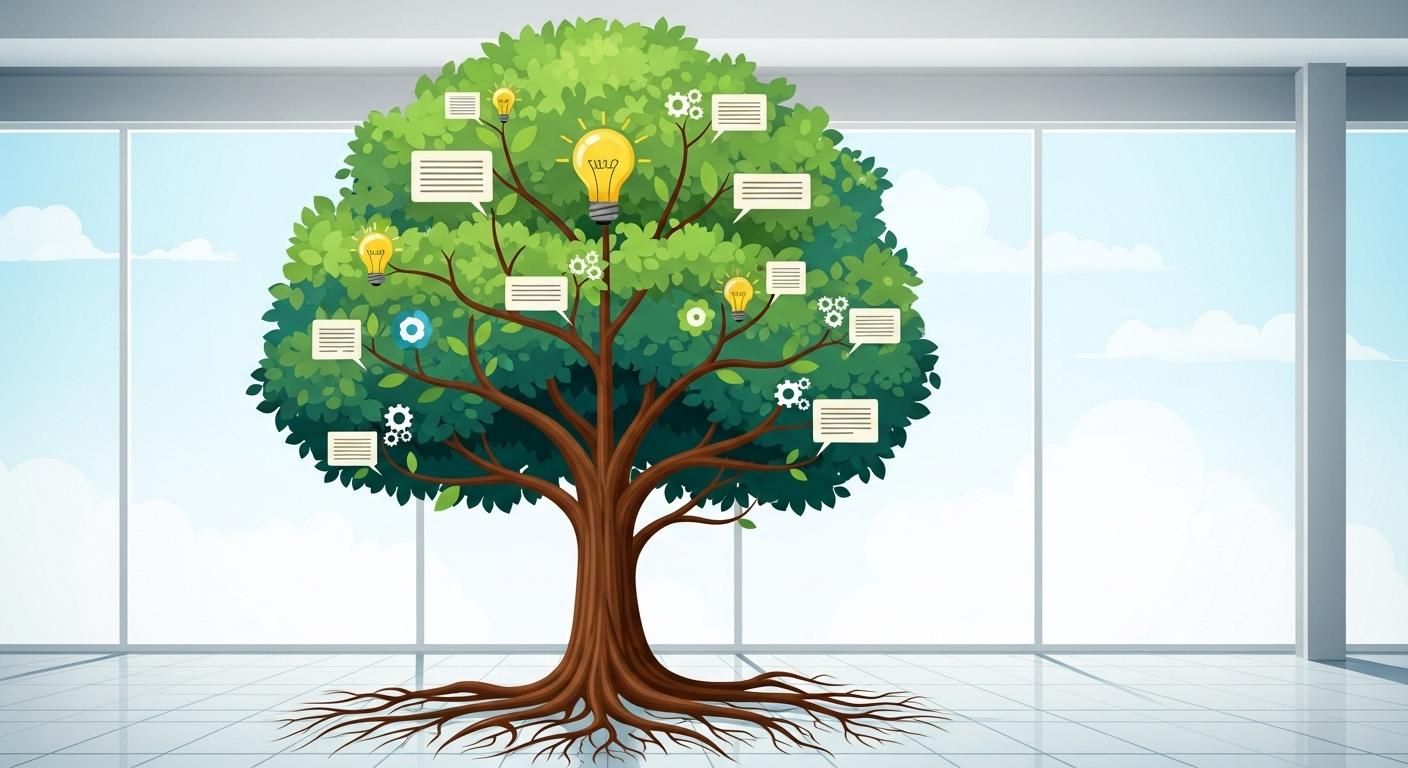 アイデアツリーの全体像を表現したイラスト