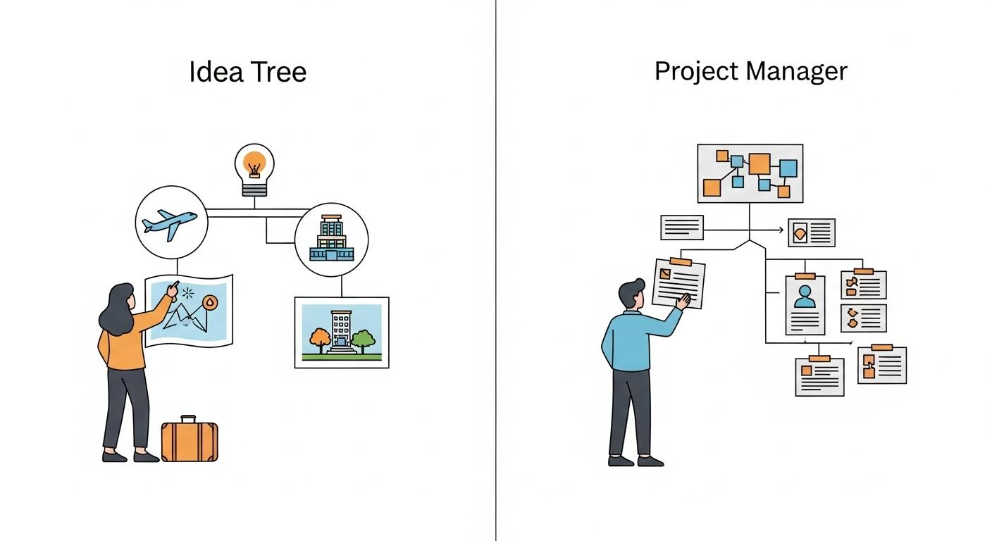 アイデアツリーの活用事例、仕事とプライベート