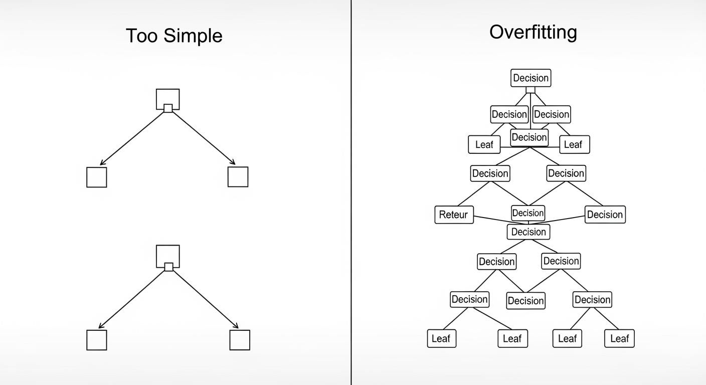 決定木の深さが与える影響の比較図