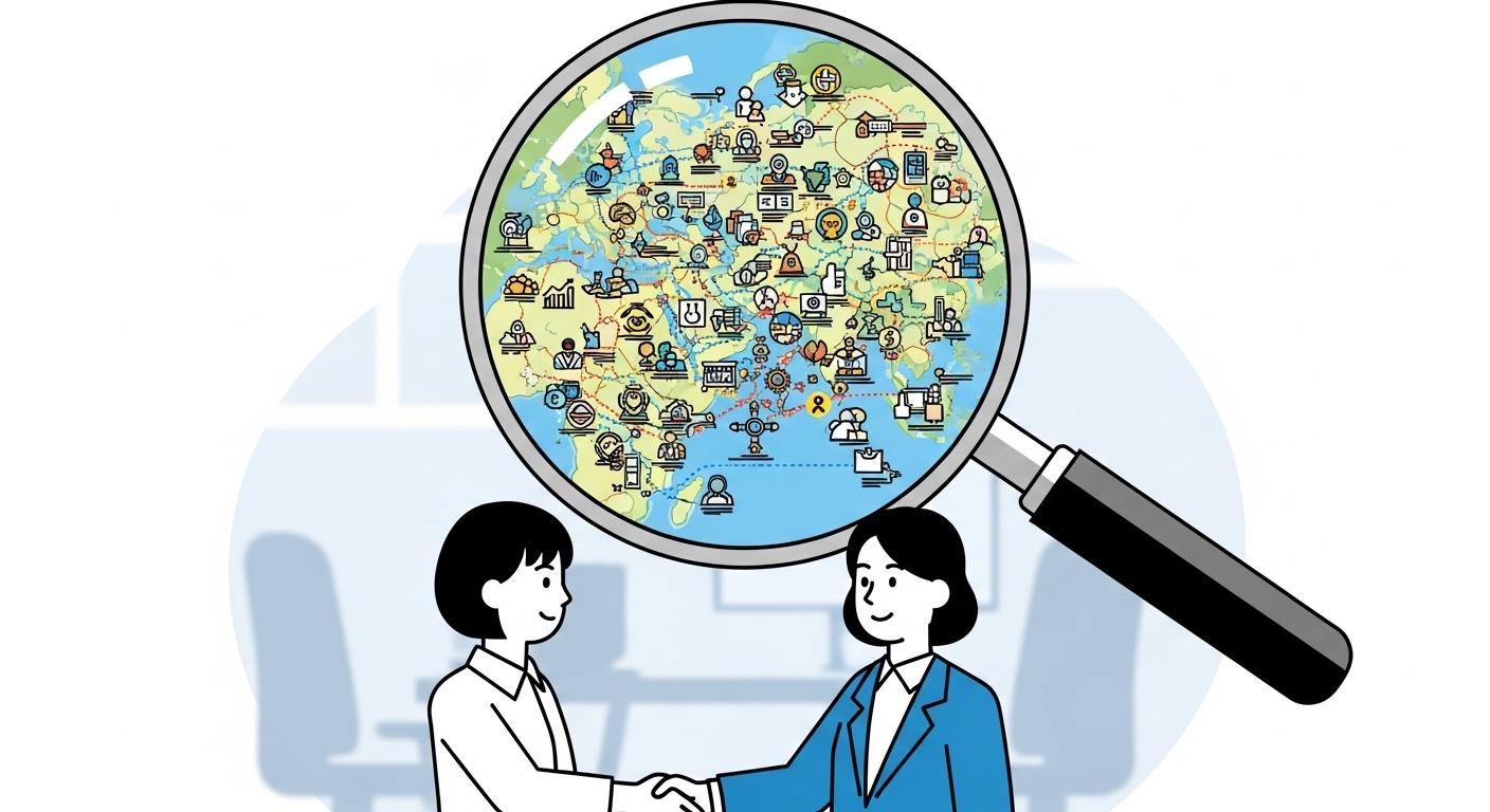 転職エージェントのコンサルタントと転職希望者が握手をして信頼関係を築いている様子。