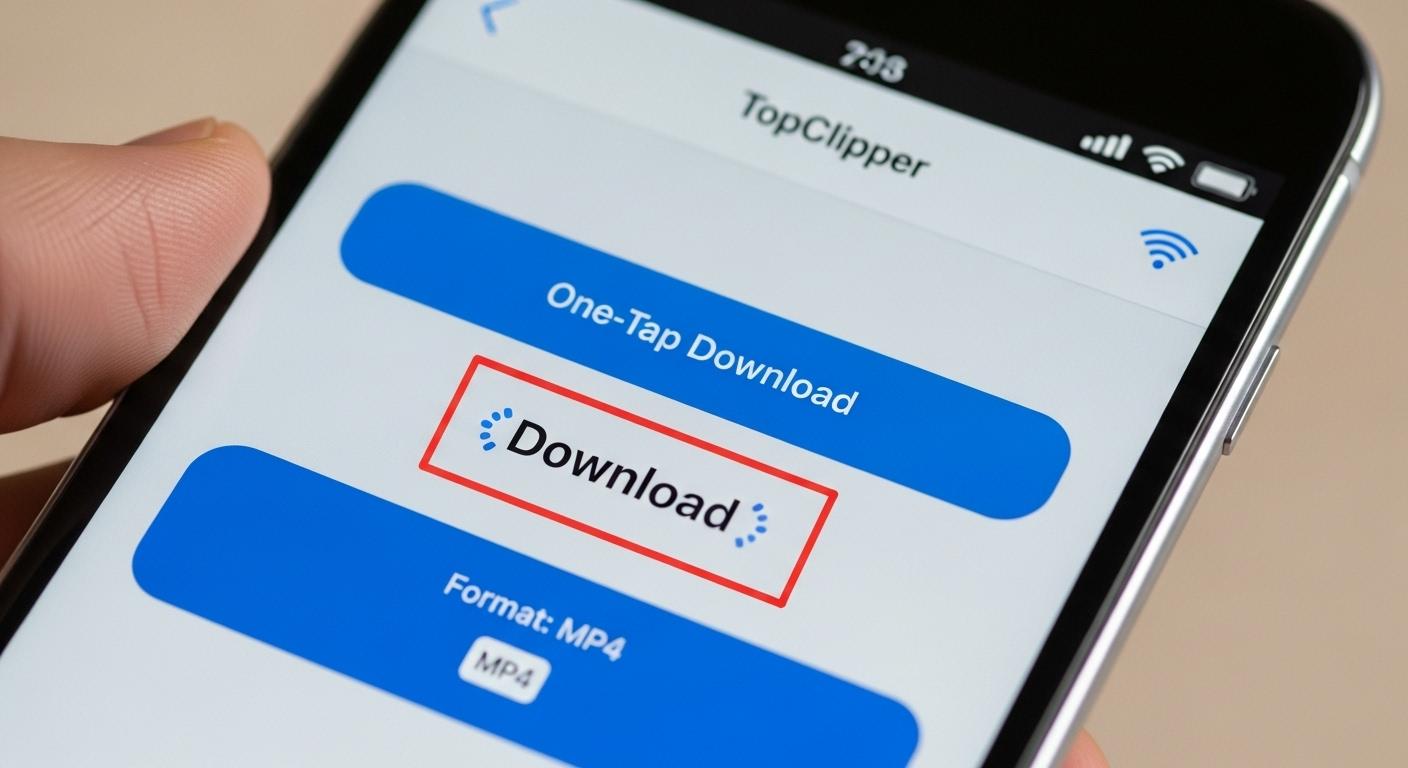 TopClipperアプリでのスマートフォン（iPhone/Android）向けMP4ダウンロード画面
