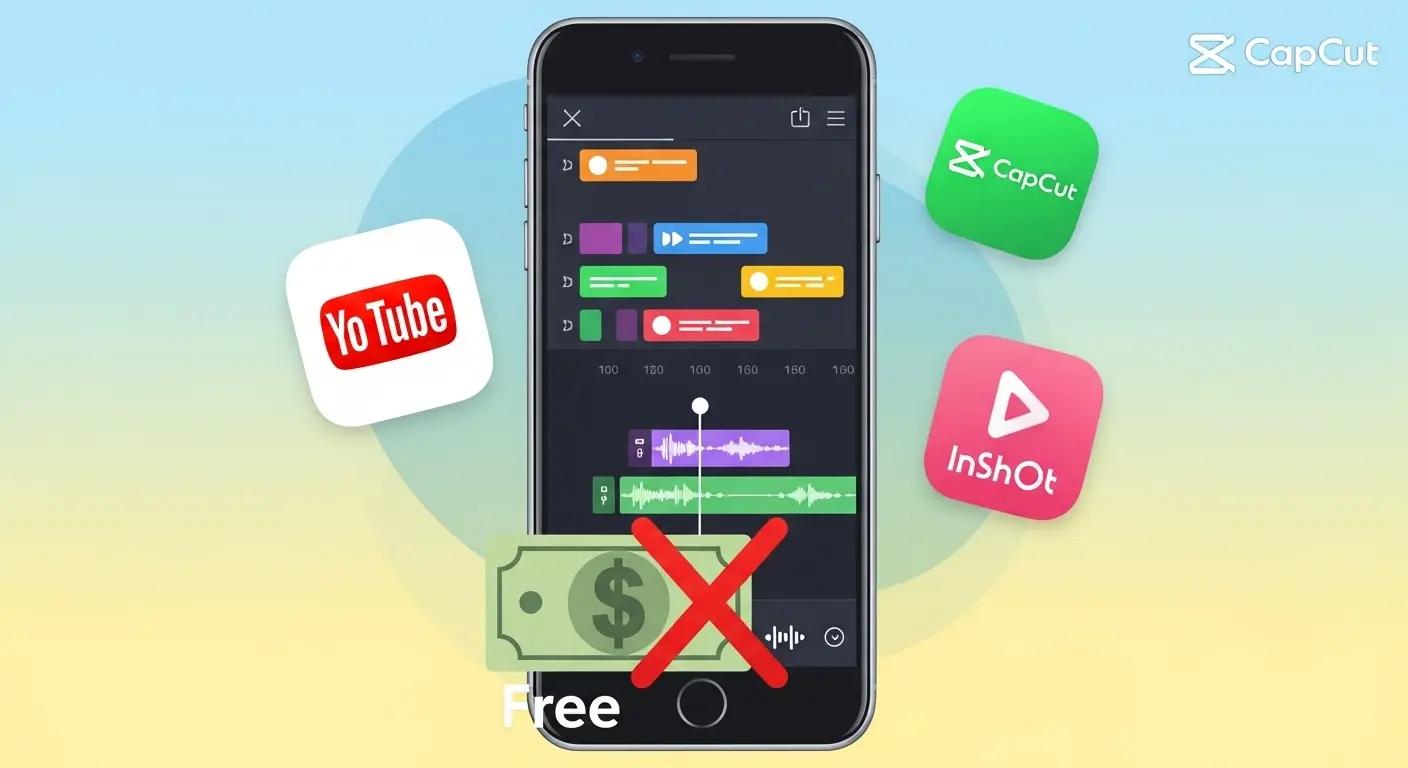 YouTube動画編集におすすめの無料スマホアプリの画面イメージ