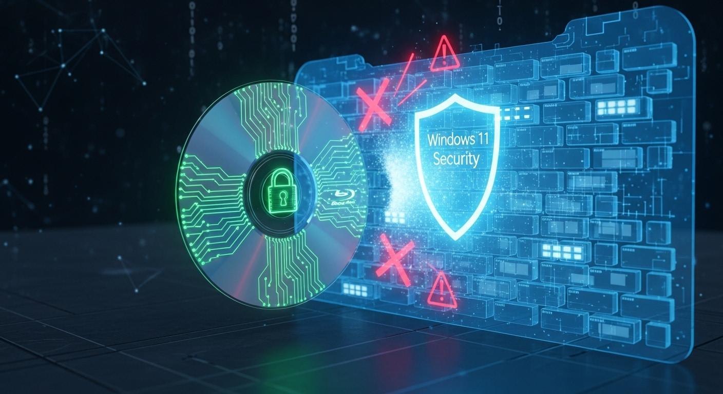 AACSコピーガードが原因で再生できないことを示す概念図。