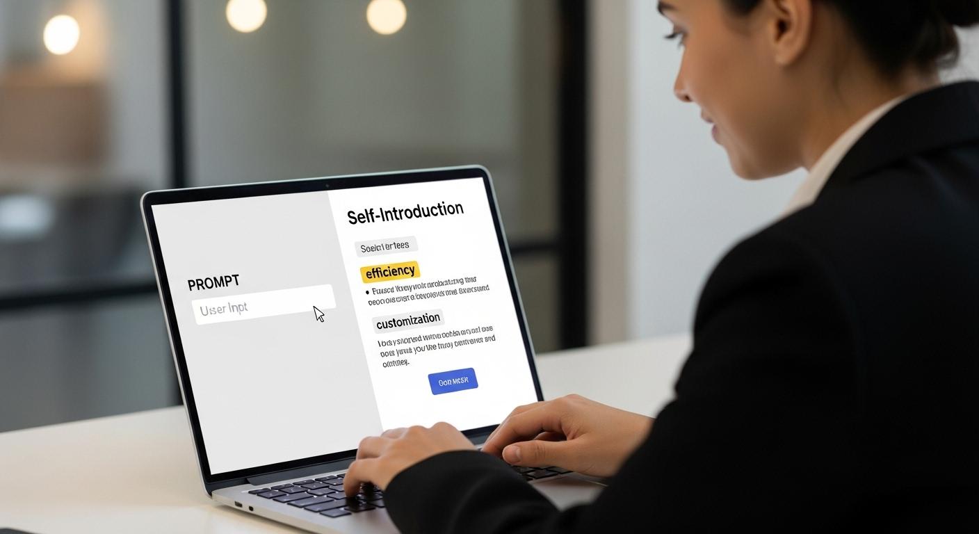 AIツールを利用して職種に合わせて自己PRを効率的にカスタマイズする様子