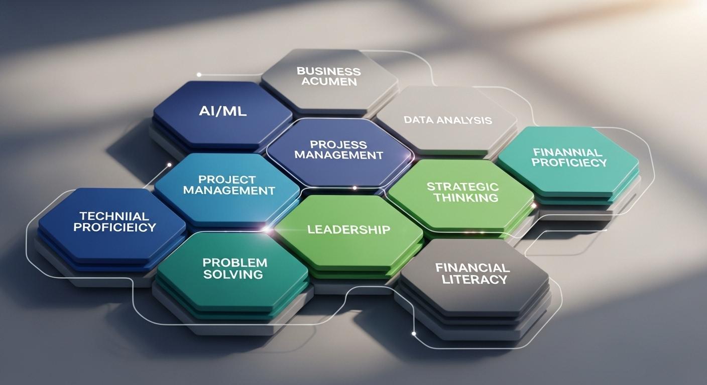 将来性のある業界で活躍するために必要な、複数の専門性を組み合わせたスキルポートフォリオの図