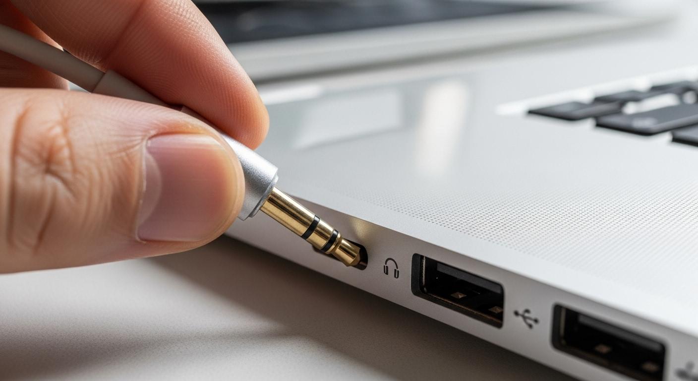 イヤホン・ヘッドセットのプラグとPCへの接続状態