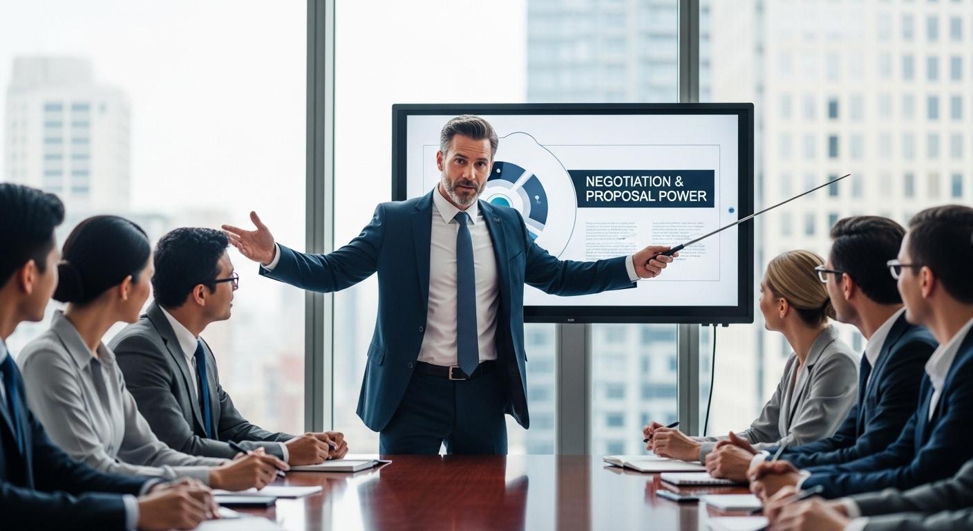 営業職の交渉・提案力を示すビジネスシーン