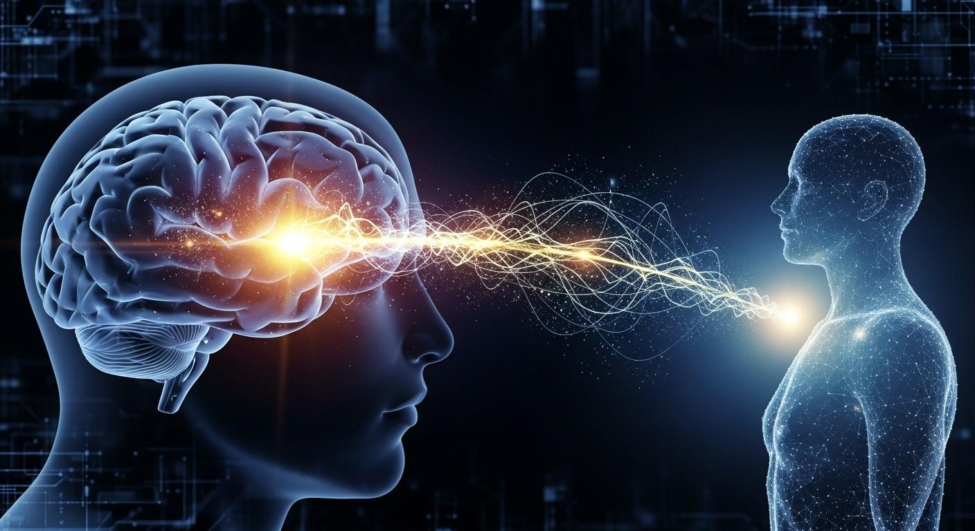 脳科学に基づいた共感力トレーニング。ミラーニューロンの働きを強調したイラスト。