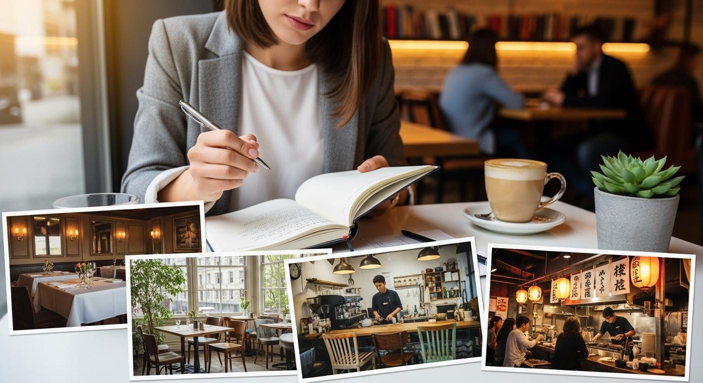 飲食店の志望動機を具体的に書き進める、真剣な様子の応募者