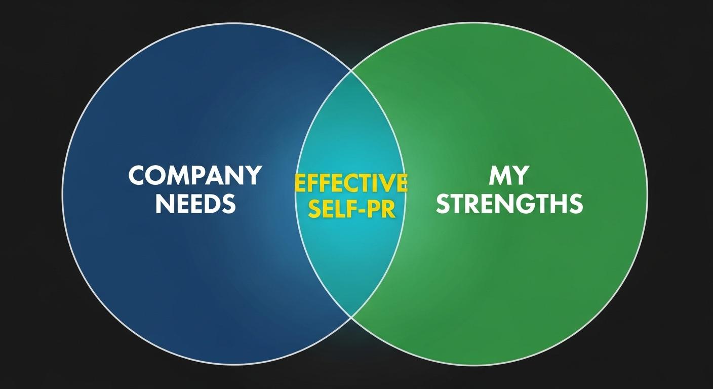 企業ニーズと自分の強みがマッチする自己PRの図解