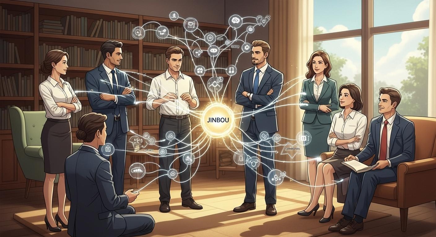 人望を集めるための自己啓発と心理学に基づく人間関係構築のイメージ。多くの人が集まり、信頼で結ばれている。
