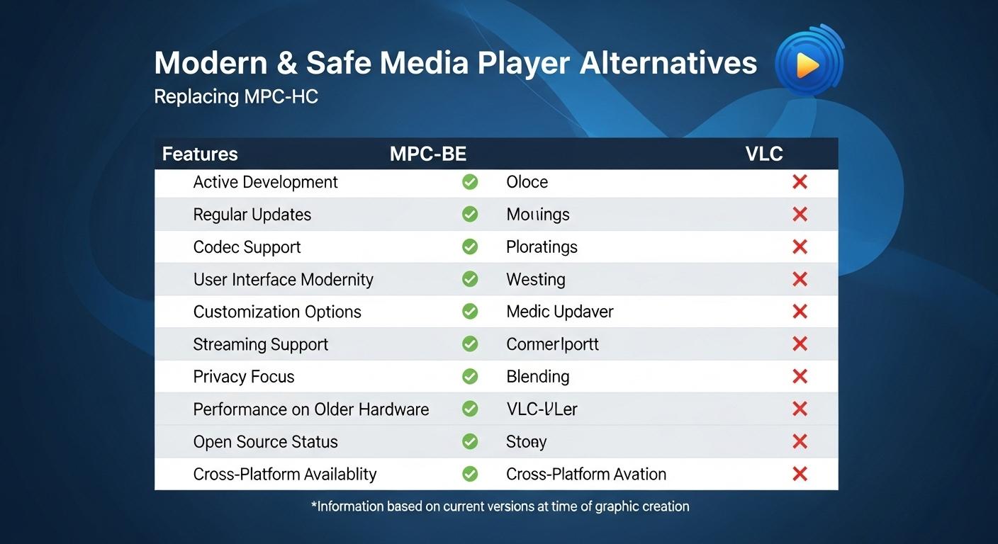 MPC-HCに代わるMPC-BEとVLCメディアプレーヤーの機能比較。