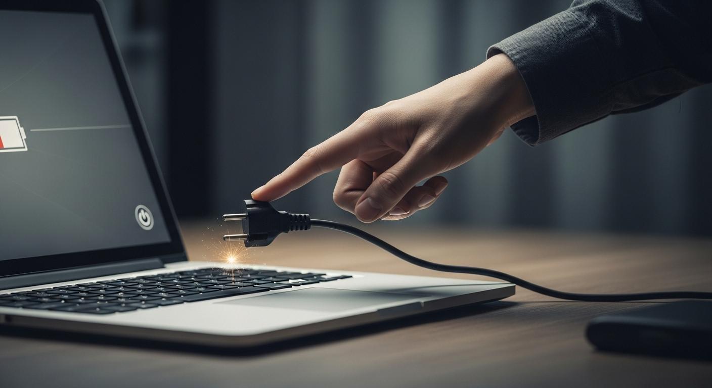 パソコンの放電と再起動を示すイメージ