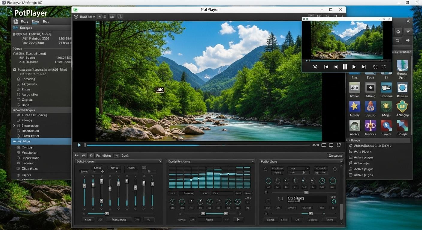 PotPlayerで4Kの高画質動画がスムーズに再生されている