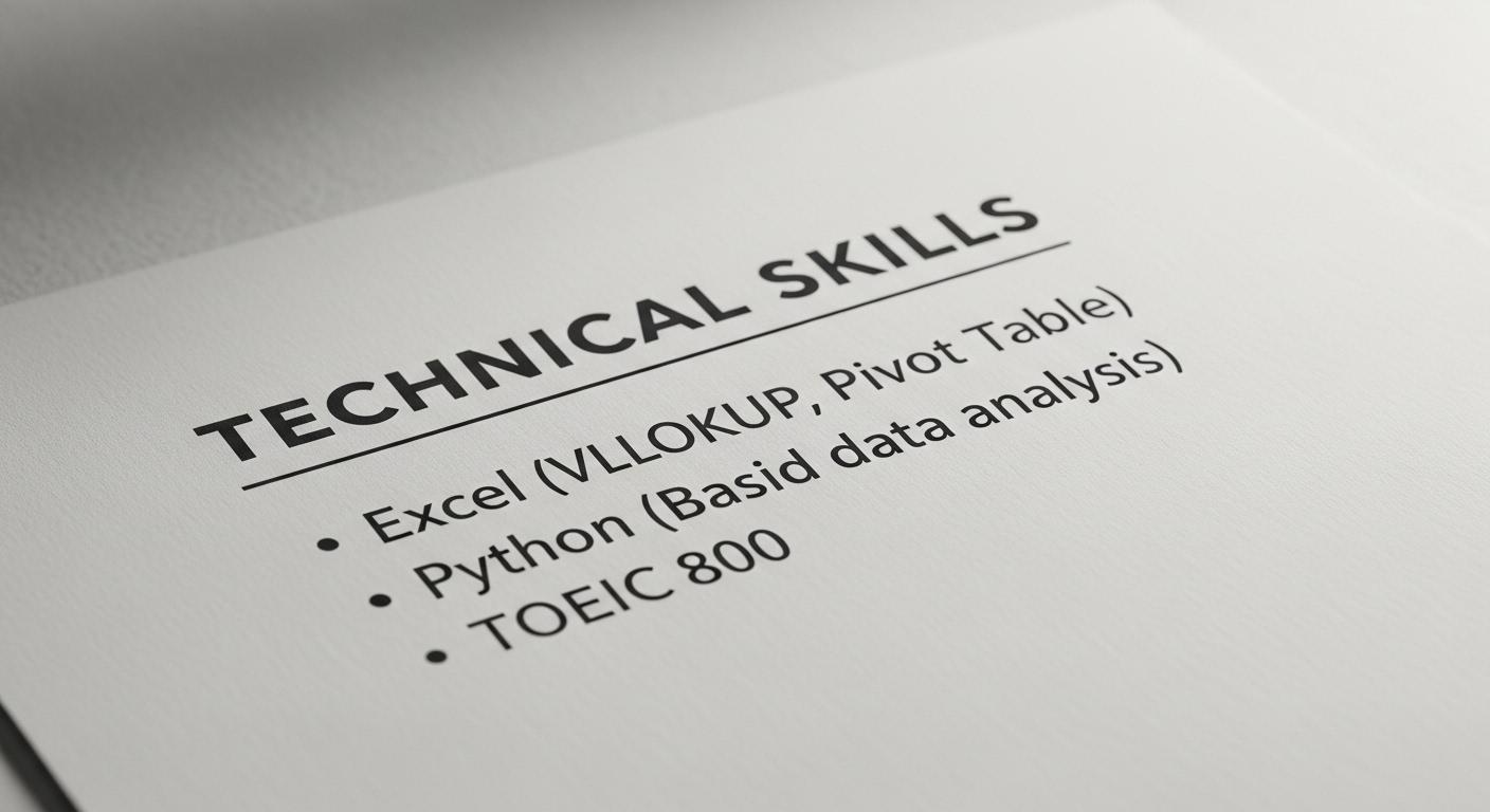 履歴書のテクニカルスキル欄の記載例
