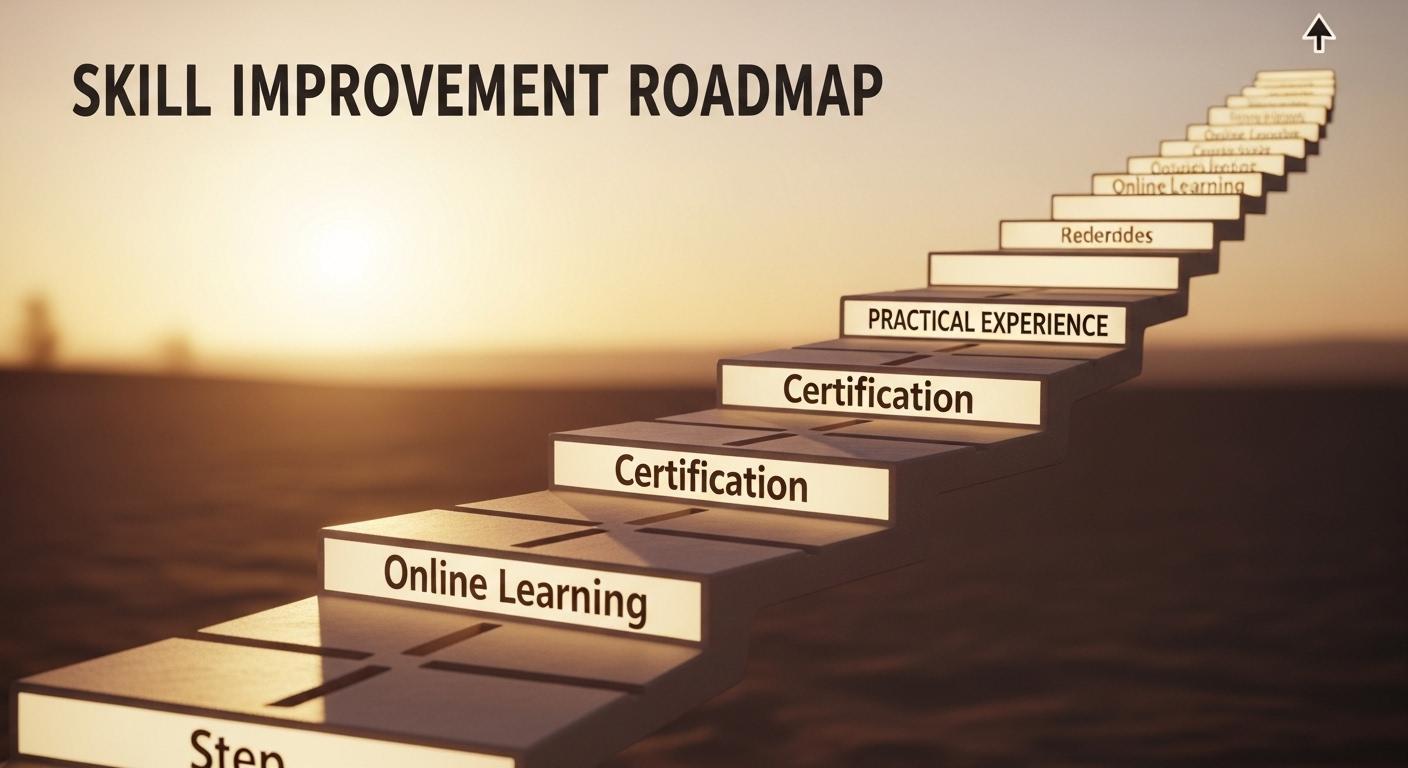 スキルアップのためのロードマップ(オンライン学習、資格取得、実務経験)