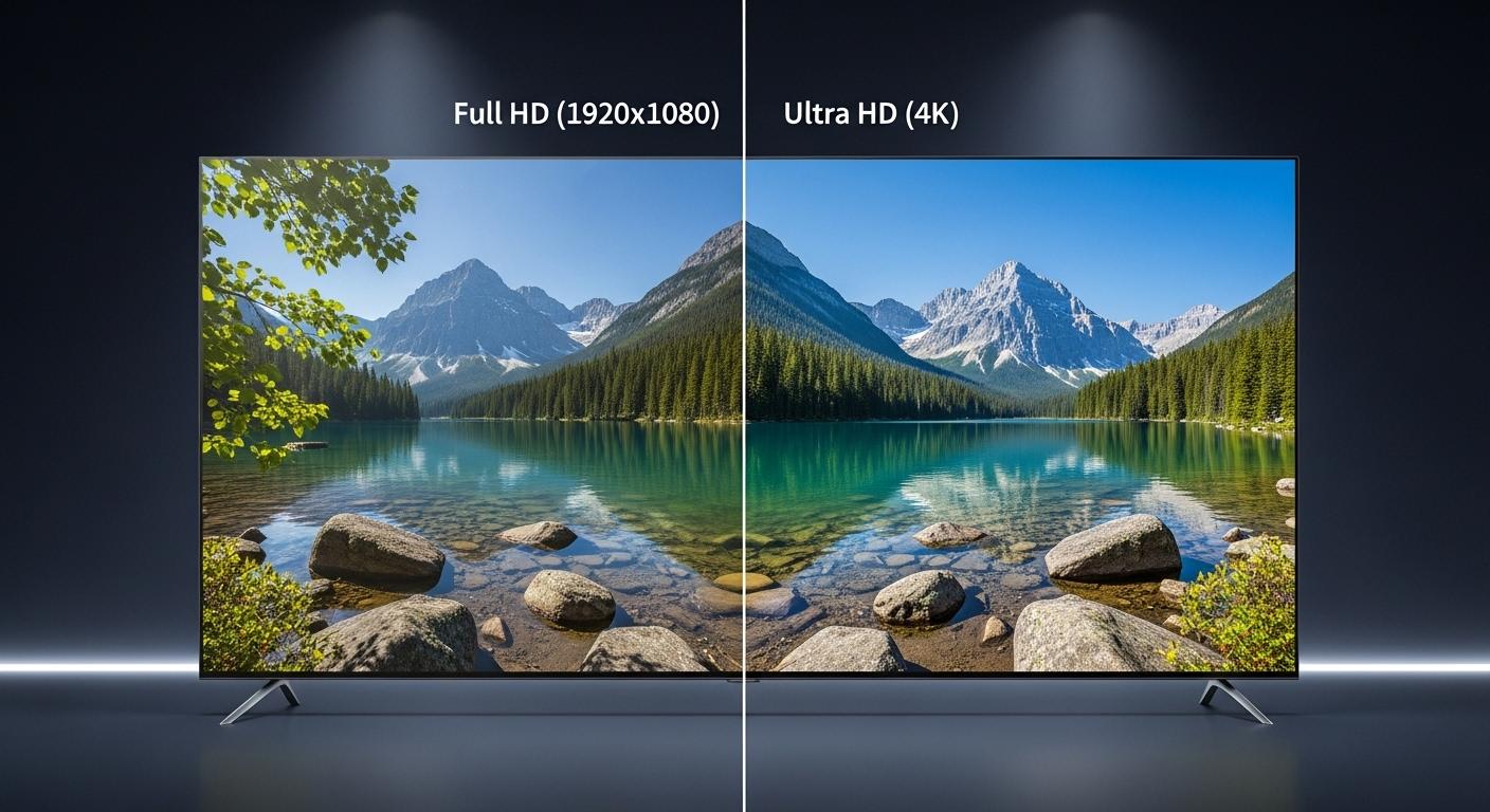 4K UHDとフルHDの画質比較イメージ