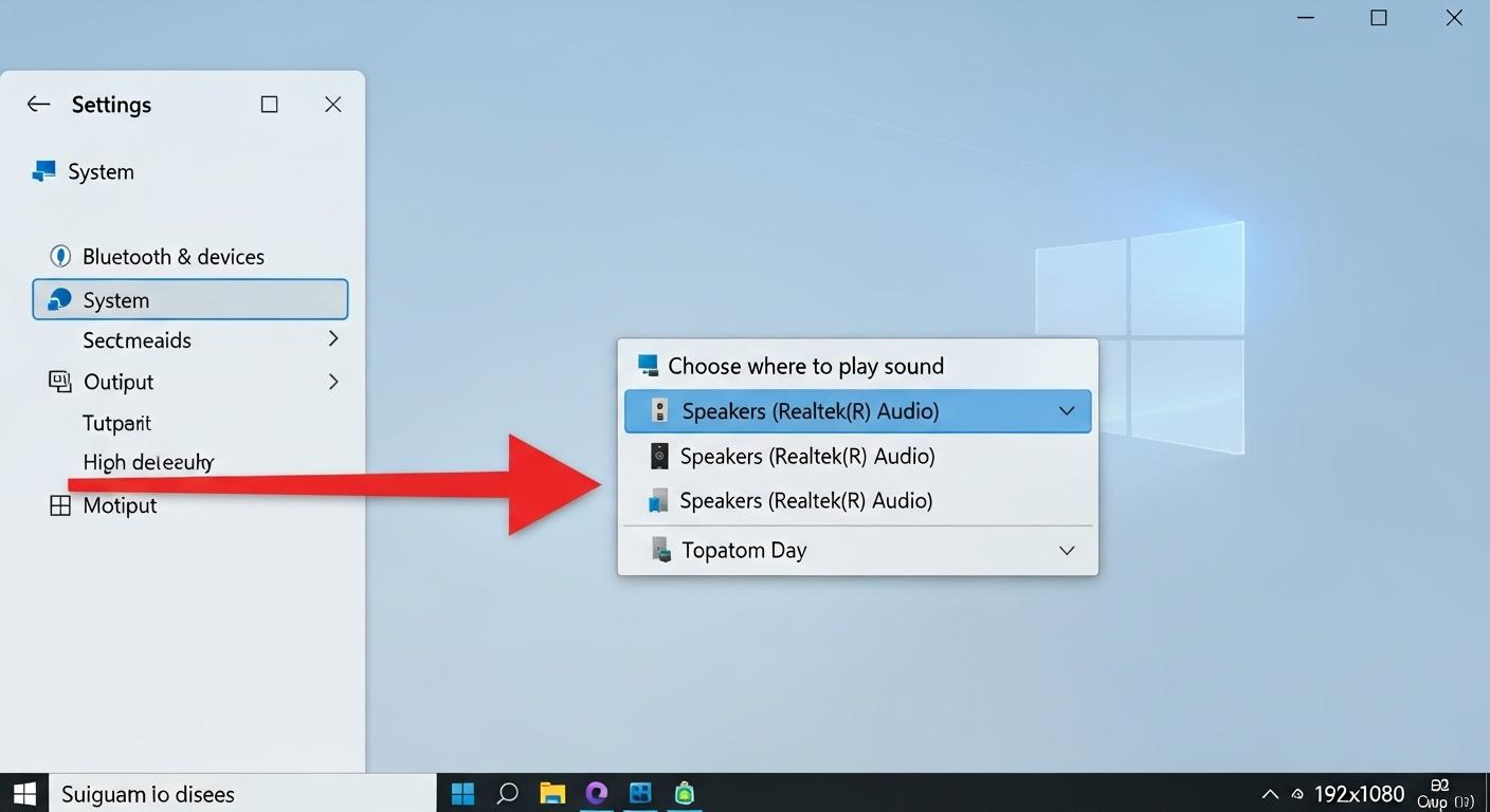Windows 11のサウンド設定画面で出力デバイスを選択している様子