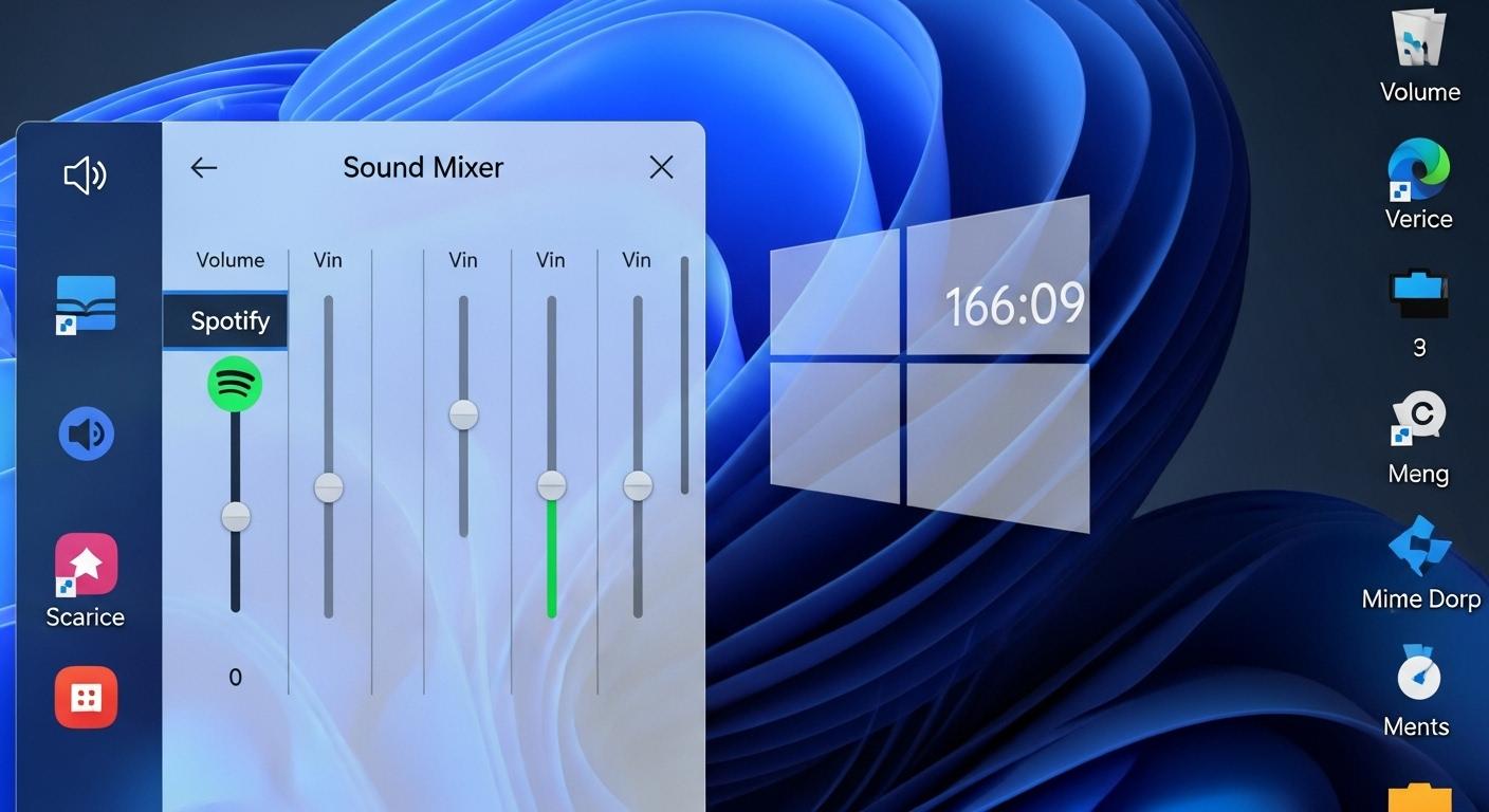Windows 11の音量ミキサーとタスクバーの音量アイコン