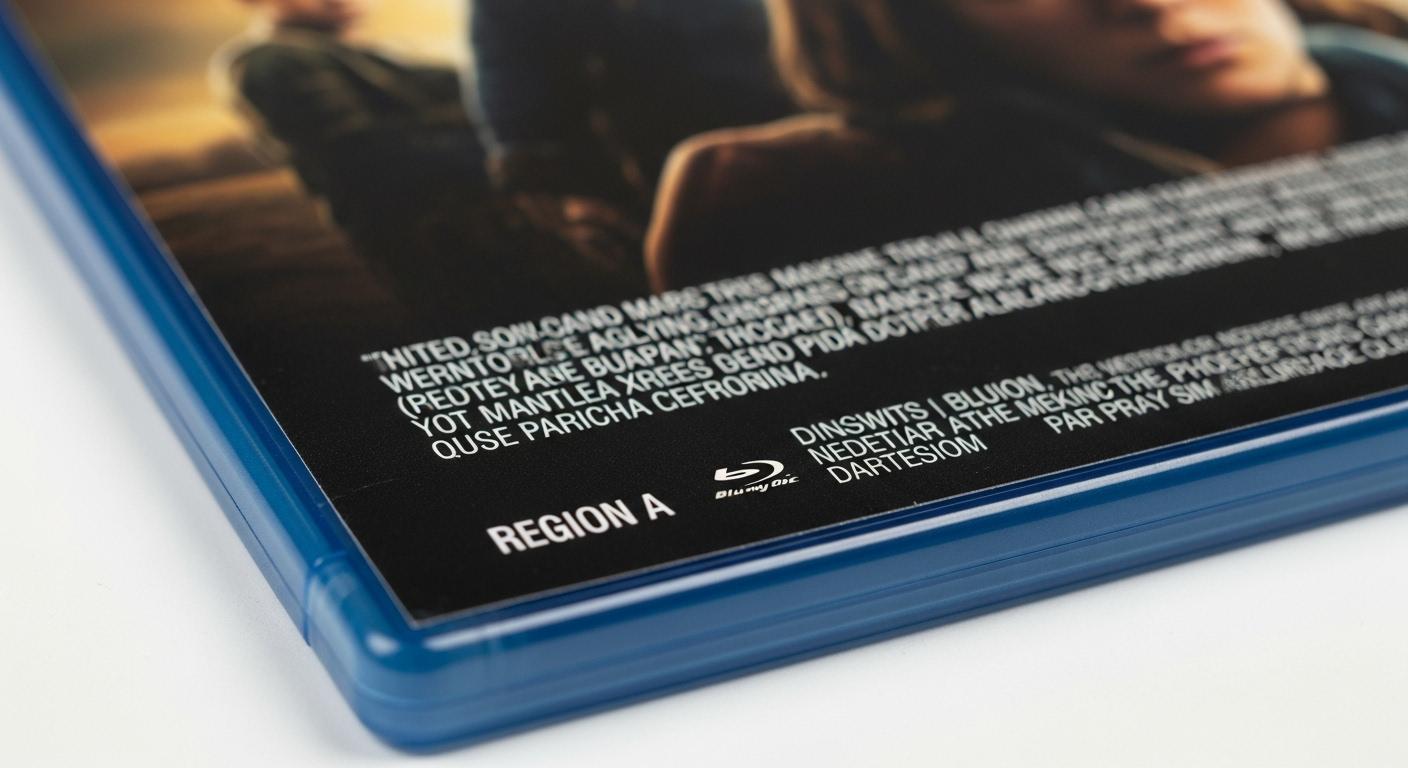 ブルーレイディスクのパッケージ裏面下部にあるリージョンコードの記載箇所。
