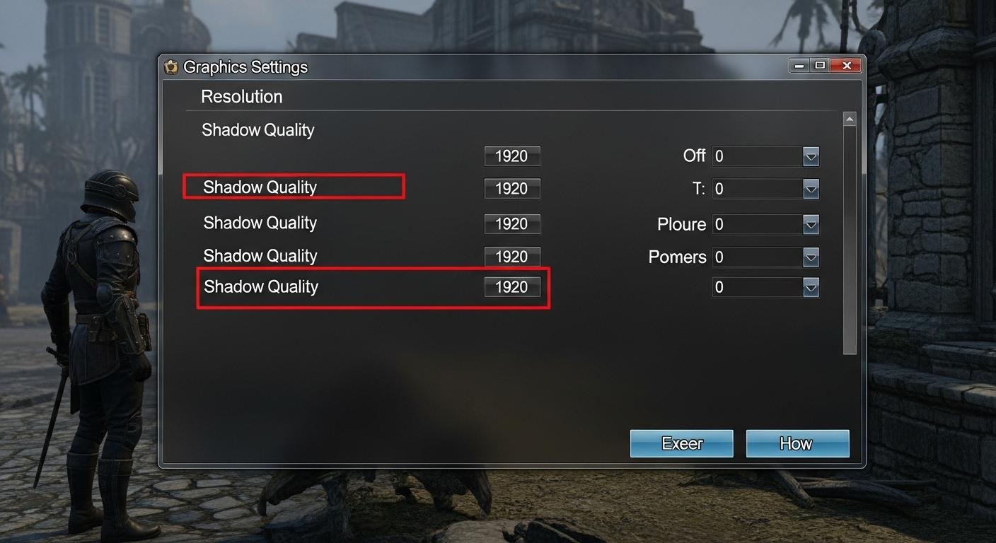 ゲーム内のグラフィック設定画面で品質を調整している様子。