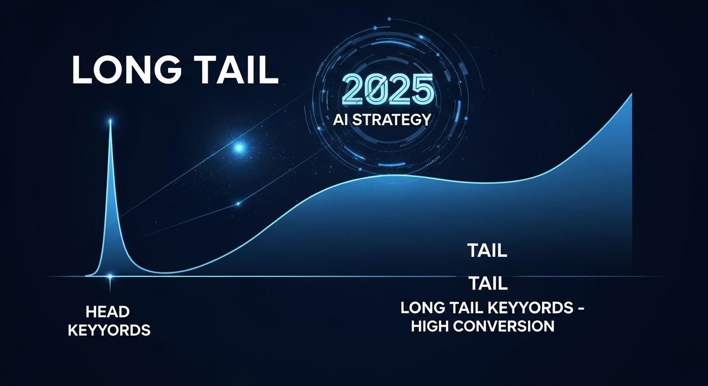 ロングテールキーワード戦略を示すグラフとSEOの成果