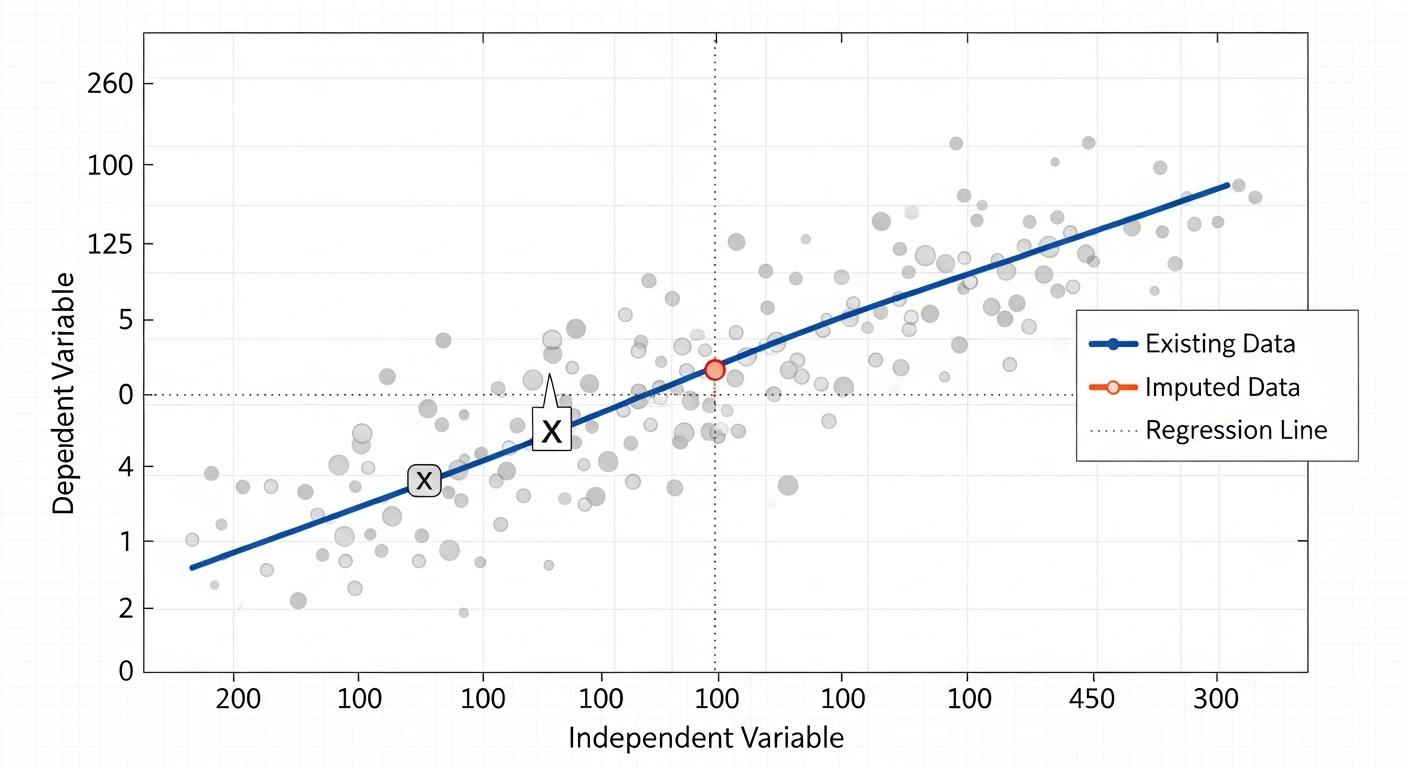 統計モデルによる欠損値補完のグラフ表示。