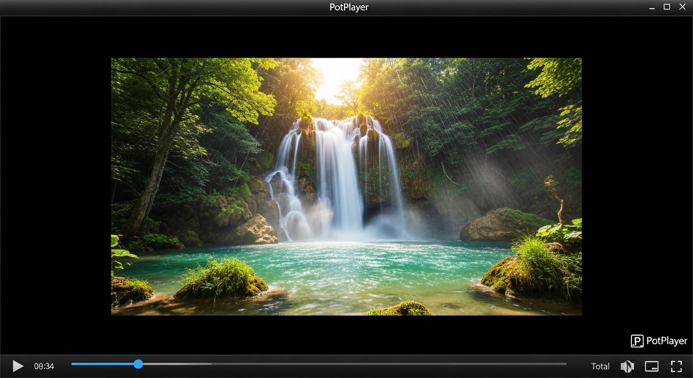 PotPlayerで4K動画を高画質で再生している画面。