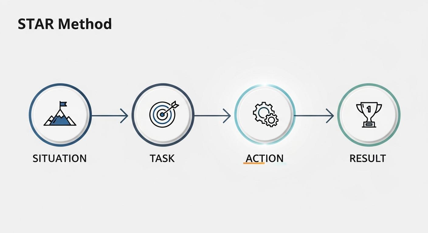 STAR法を用いた問題解決プロセスを示すフローチャート。