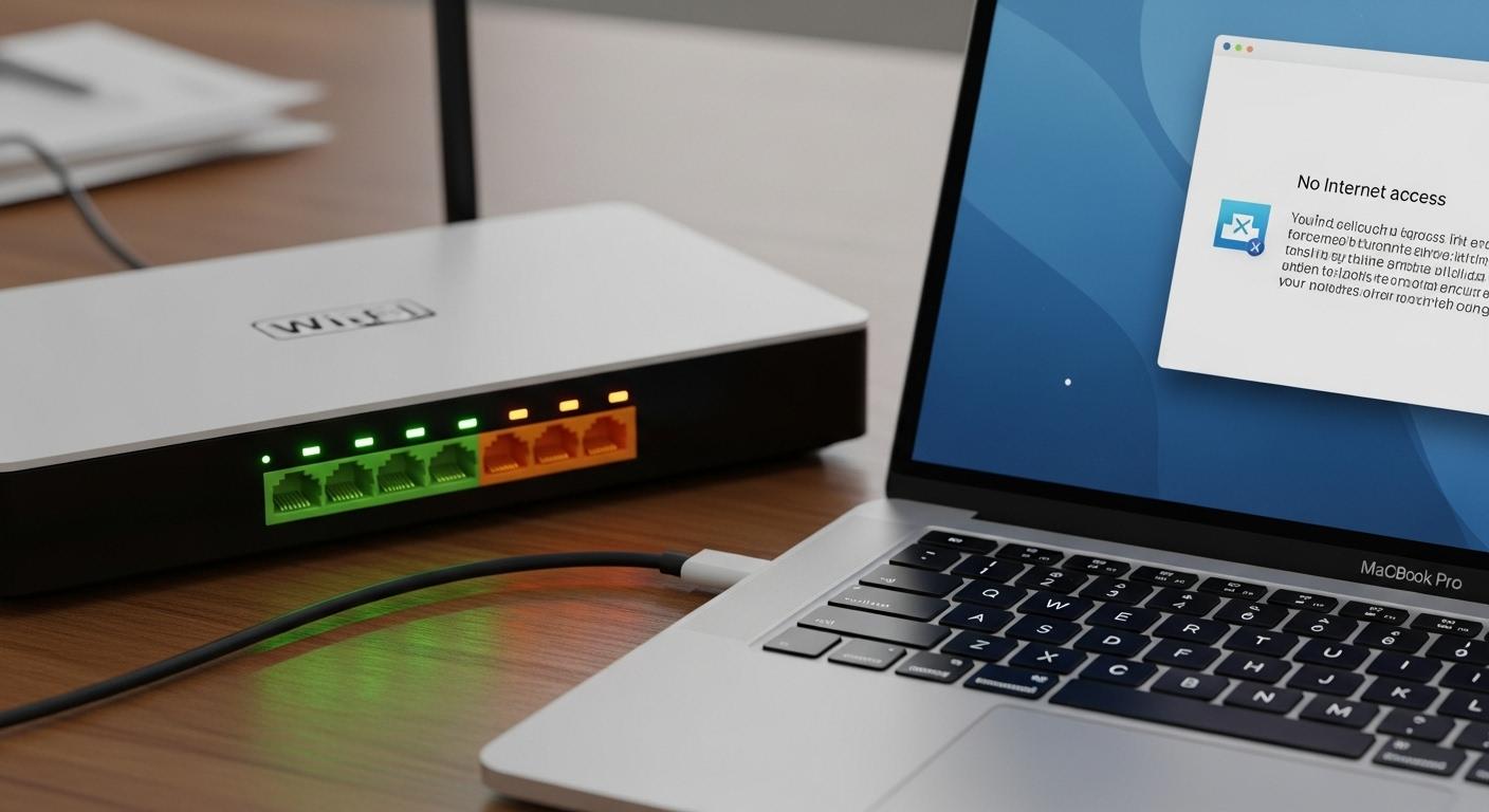 Wi-Fiルーターのランプ 状態と接続 できない Windows 11の画面。