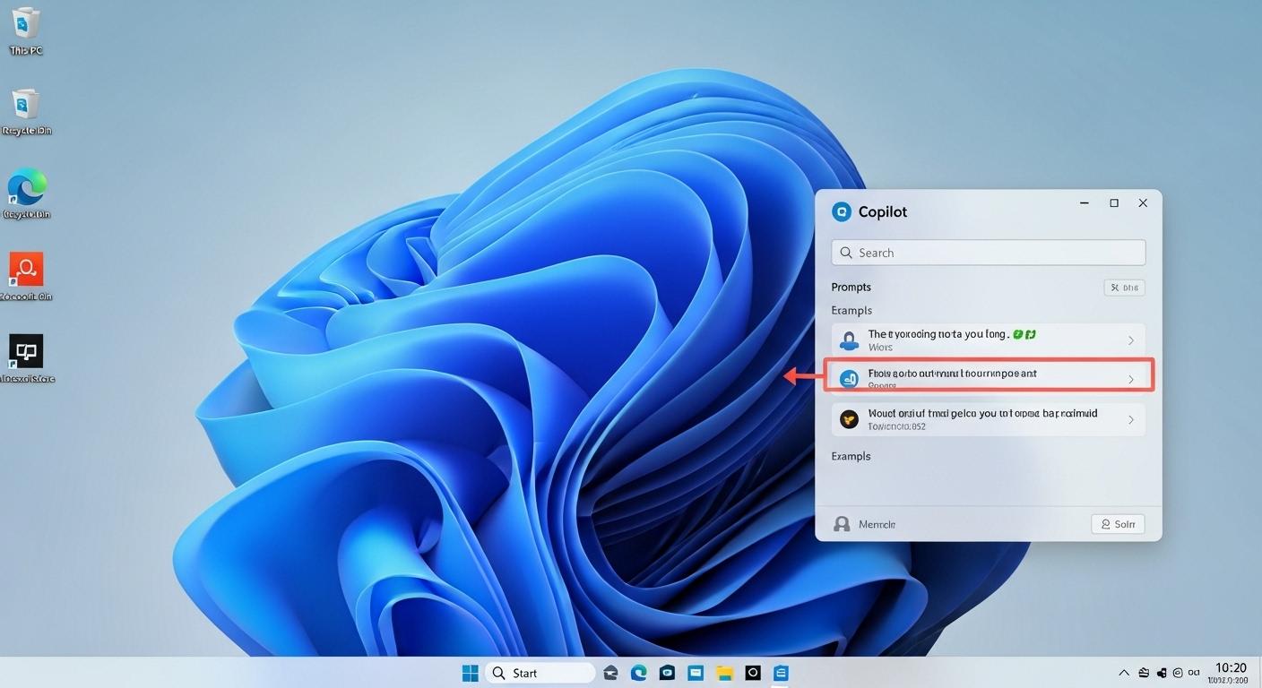 Windows 11のデスクトップでCopilotがショートカットキーで起動している画面。