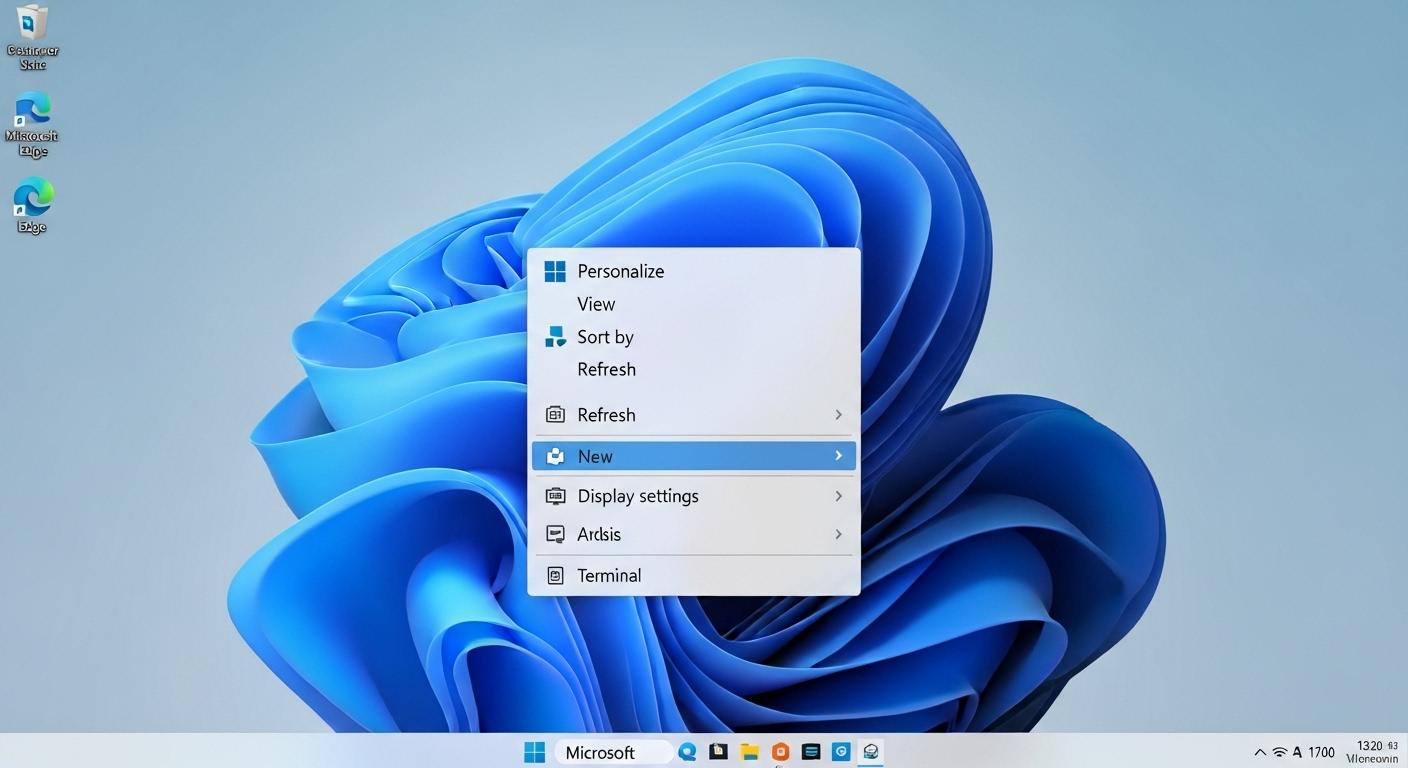 Windows 11のデスクトップで右クリックし、「個人用設定」が選択されているコンテキストメニュー。