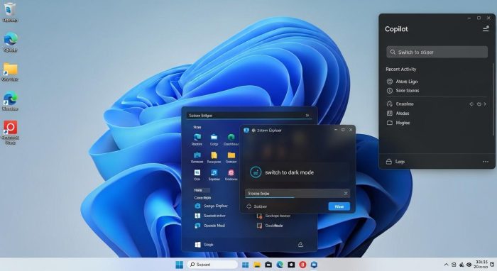 Windows 11 25H2のCopilot インターフェースと新機能のアイコン。