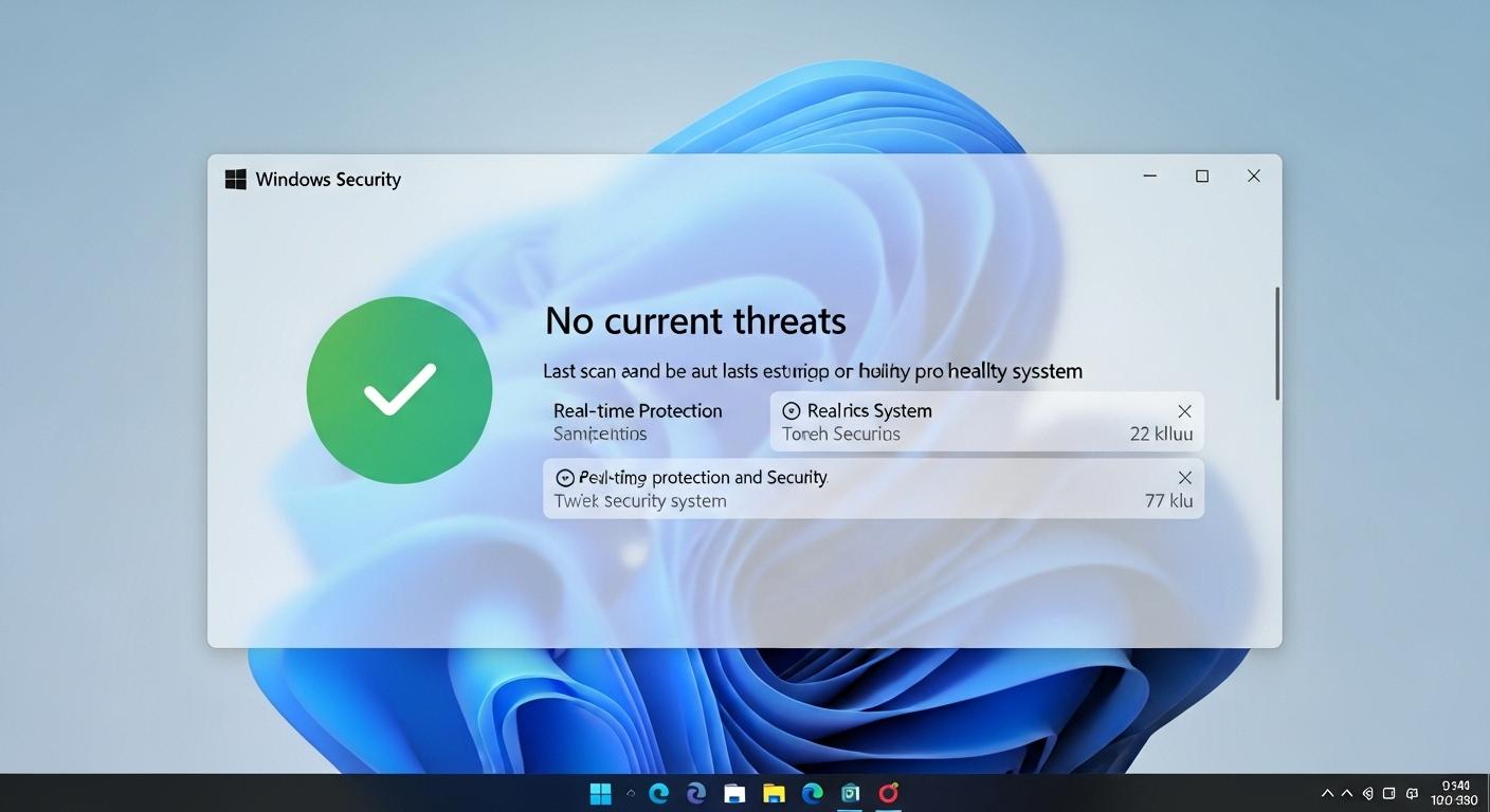 Windows 11のWindowsセキュリティ画面でDefenderが有効になっている様子。