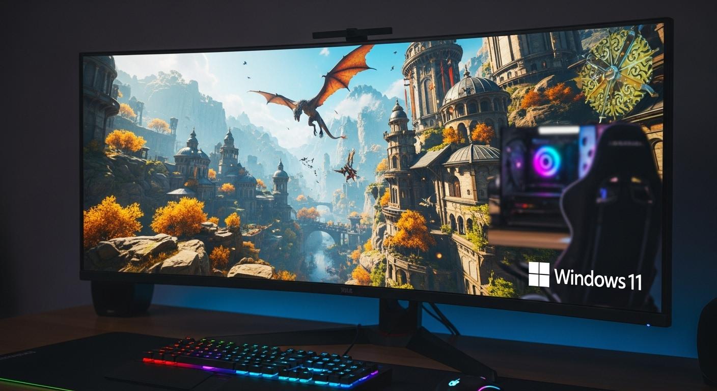 Windows 11の強化されたセキュリティ機能を象徴する盾のアイコン。