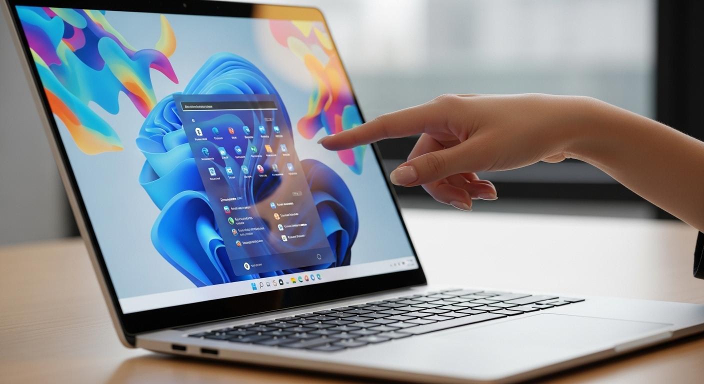Windows 11のタッチ操作と新しいユーザーインターフェース。