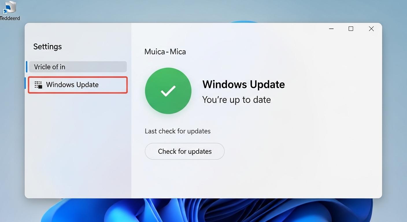 Windows 11の「設定」アプリでWindows Updateの画面。更新が完了していることを示している。