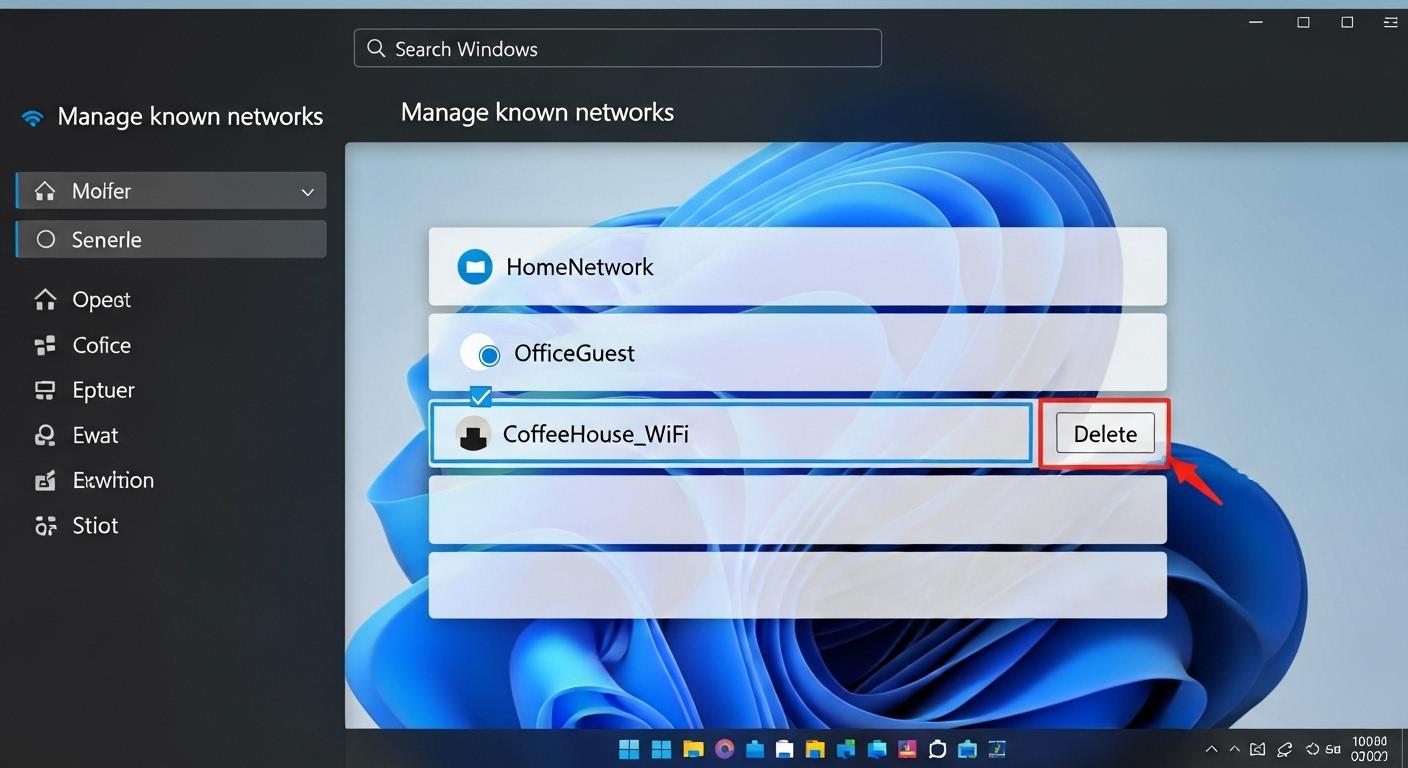 Windows 11の既知のネットワーク 管理 画面。