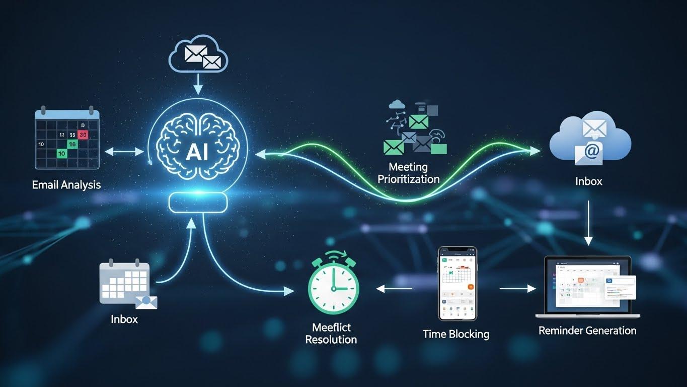 AIによるカレンダー自動化の概念図