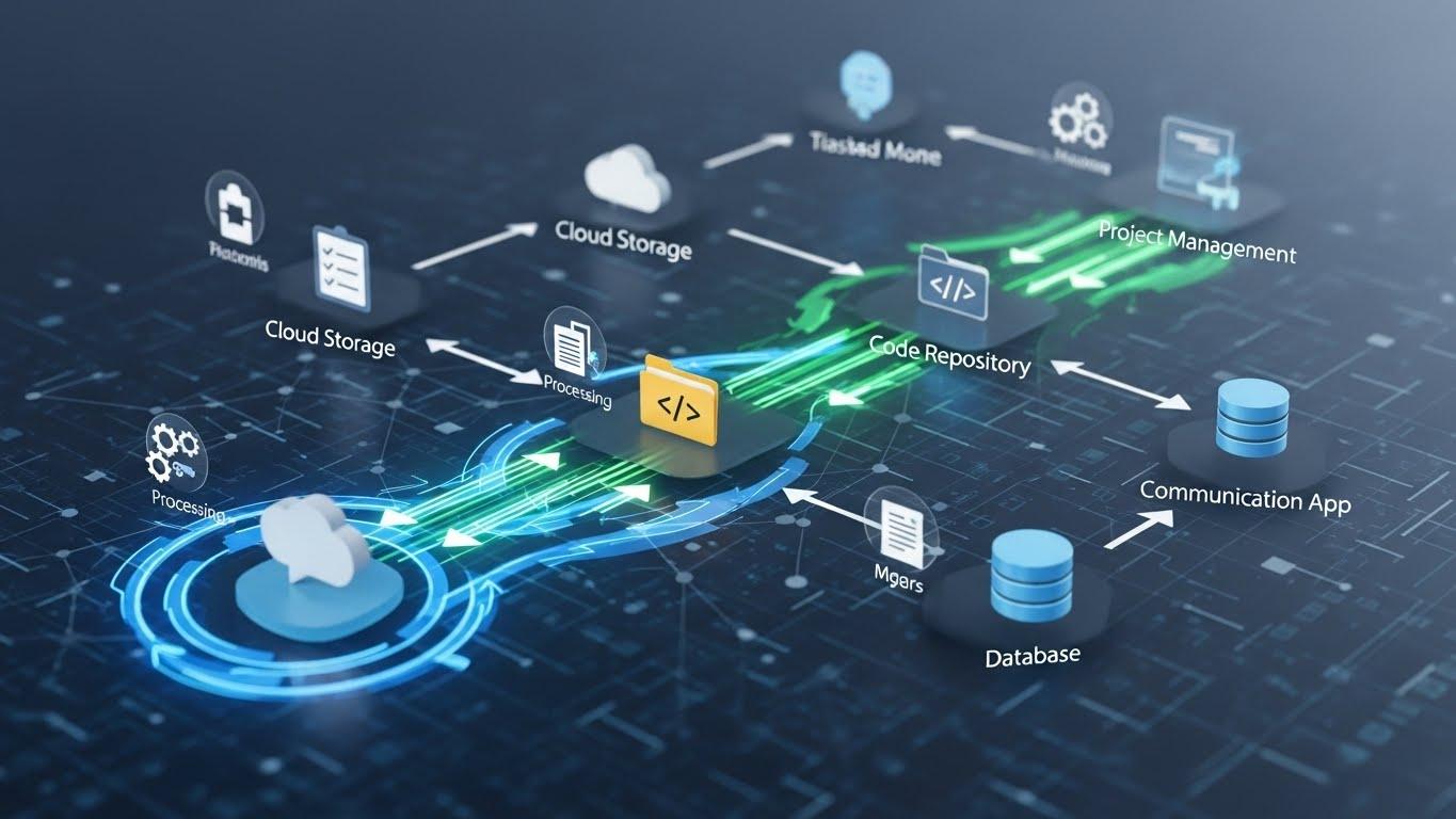 業務効率化を実現する共有自動化のイメージ図