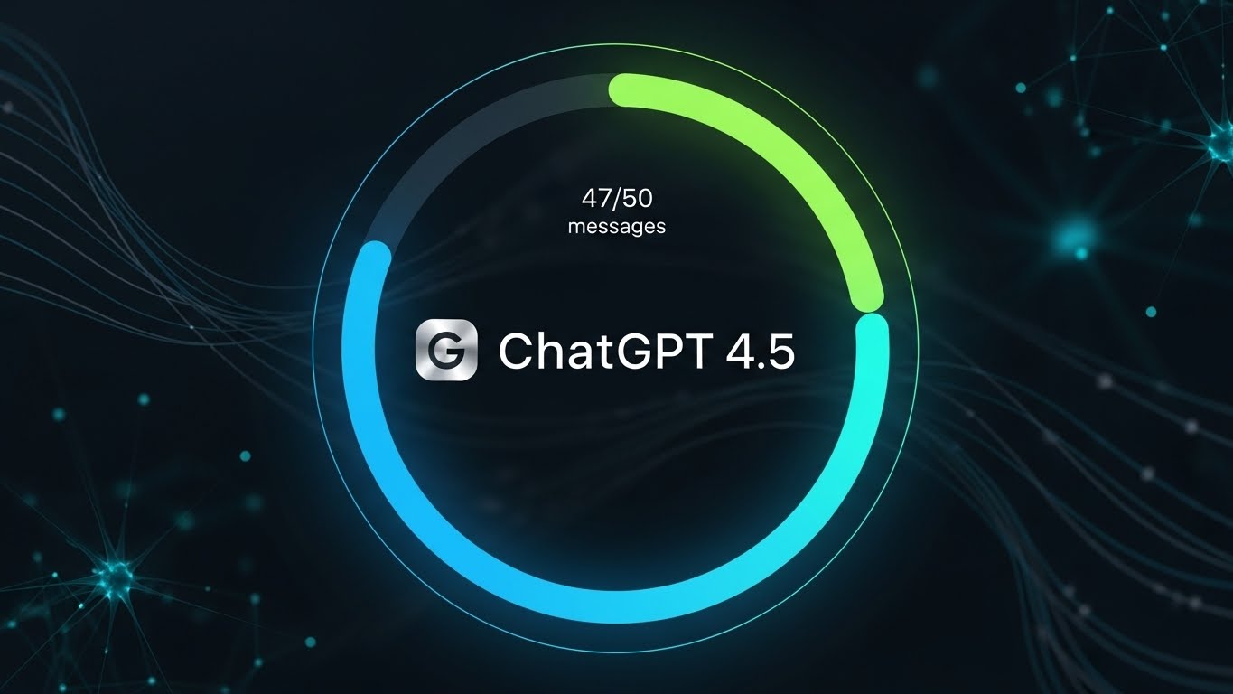 ChatGPT 4.5の利用回数制限とメッセージ上限を表現したアイキャッチ画像