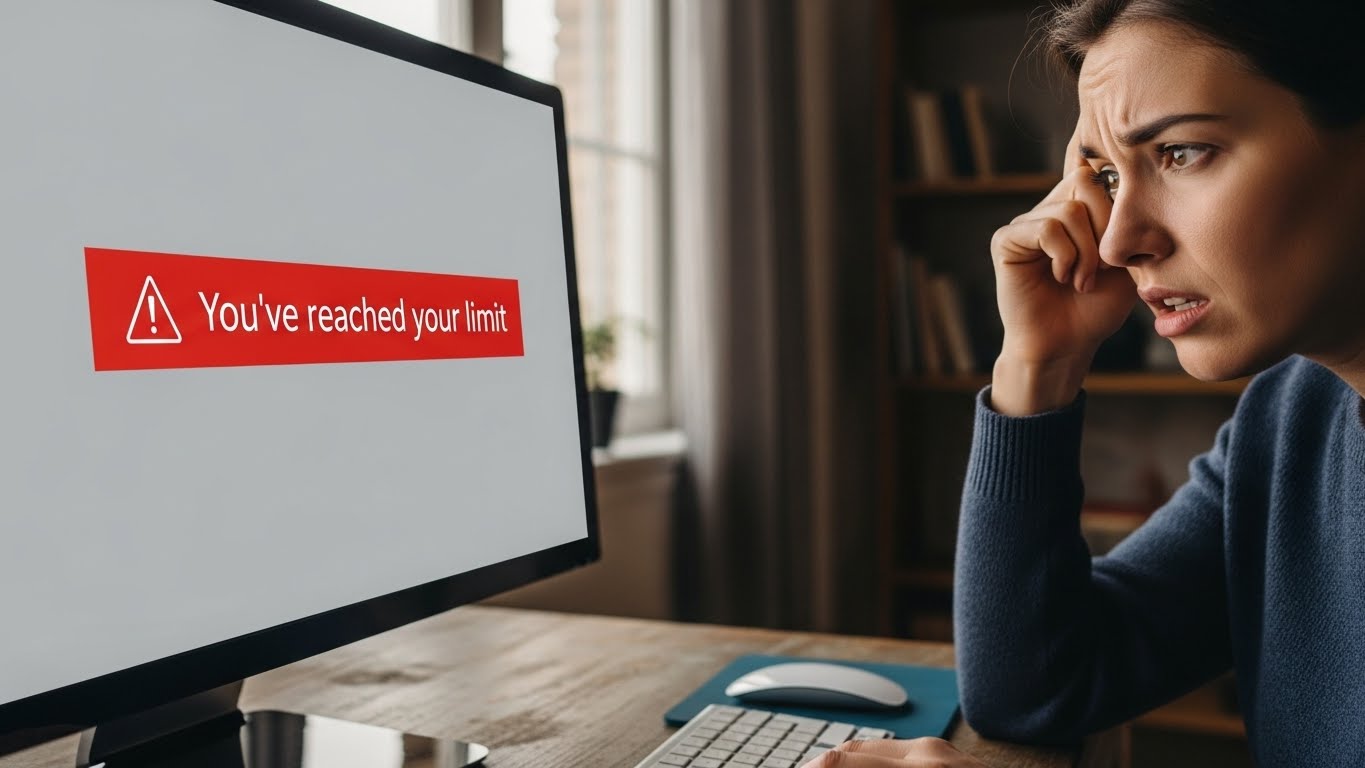 回数制限に達した際のエラーメッセージ画面