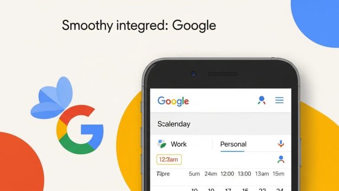 スマートフォンアプリでの統合されたカレンダー表示