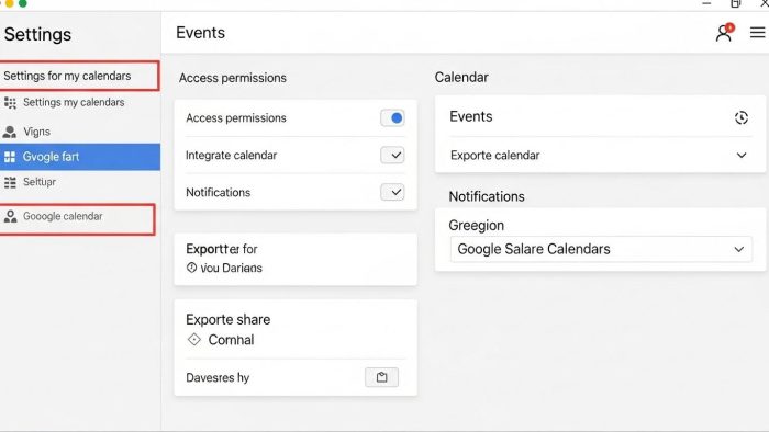 Googleカレンダーの設定画面で、iCal形式（ICSファイル）としてカレンダーをエクスポートするオプション。