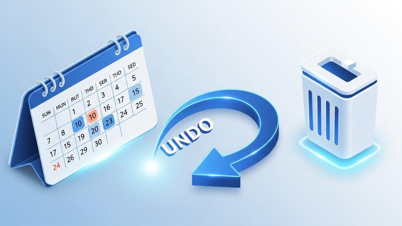 Googleカレンダーのゴミ箱から予定を復元するイメージ