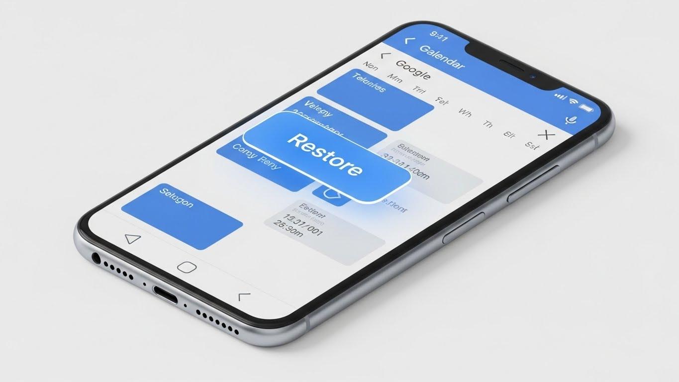 スマホのGoogleカレンダーで削除した予定を復元するイメージ